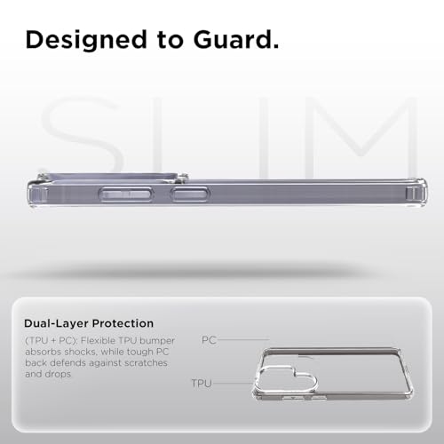 Image of RIGGEAR Shockproof Clear Hybrid Armor Back Cover Case Compatible with Samsung Galaxy S26 Ultra (Transparent PC and TPU Bumper)