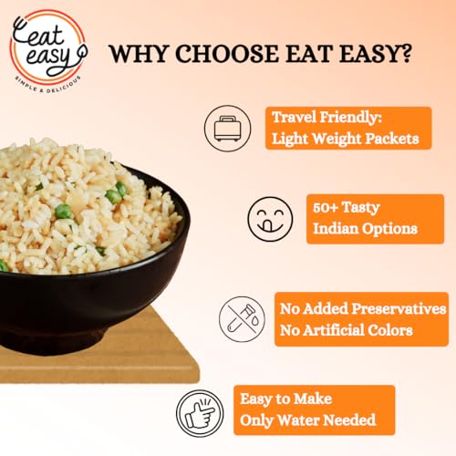 Image of Eat Easy Jain Fried Rice - 95gm (Pack of 2) | No Garlic No Onion Ready to Eat & Cook | Freeze Dehydrated Instant Rice | 100% Veg | No Preservatives | Just Add Water