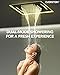 EVERSTEIN 64 Color LED Ceiling Mount Mood Lighting Rainfall Shower System with Slide Bar, 23