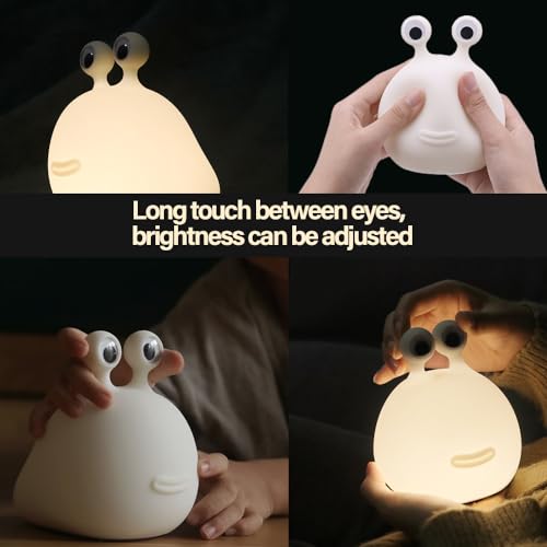 Image of Led Cute Slug Night Light, Dimmable Kawaii Lamps, Super Squishy Silicone USB Rechargeable Touch Control Night Lamp, Used for Camping Party Room Decor (Slug)