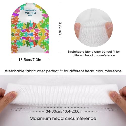 World Autism Awareness Day 2023 Kids Beanie Hat for for Girls Boys Children Cap Winter Knitted Chemo Cancer Headwear Accessories Gifts Decoration Black2