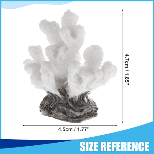 Image of Colorful Coral Reef Decor, Mini Faux Coral Decor for Aquarium Decorations, 1.77x1.85inch (White)