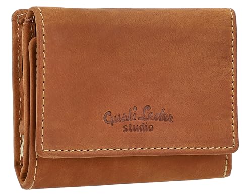 Portefeuille en cuir avec protection RFID Gusti August marron
