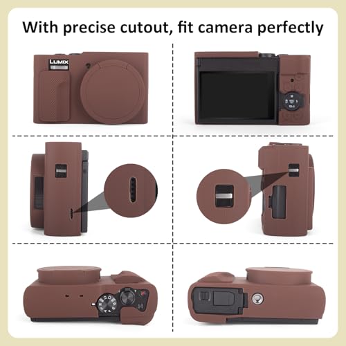 Funda de silicona para cámara Panasonic Lumix ZS99 Coffee miniatura 3