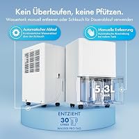 VonHaus Luftentfeuchter Elektrisch Smart mit App & WLAN, 30L/24H, Entfeuchter für Keller, Raumentfeuchter 44dB für Räume 140m³/40m², mit Schlafmodus, Timer & Ablaufschlauch, für Alexa & Google Home – Ansicht 4