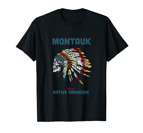 Montauk Tribe Indiano Indiano Indiano retrò Vintage Skull Chi Maglietta