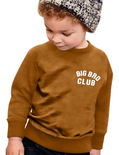 BANGELY Big Bro Club Sweatshirt Boys Promoted to Big Brother Pullover Pregnancy Baby Announcement Toddler Long Sleeve Shirt