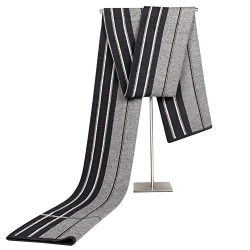 Bufandas largas para hombres cálidas con jacquard de rayas abrigo suave otoño invierno
