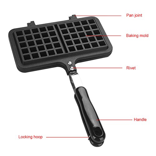 Fdit FDIT3IKQOM05FY Non-Stick Waffle Maker Pan Dual Head Household Kitchen Gas Press Plate Waffle Maker Pan Household Baking Tool thumb #2