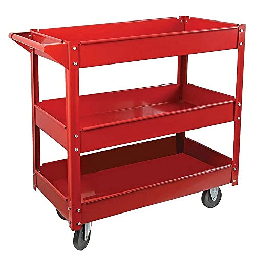 3 Level Garage Trolley Cart Storage Tool Heavy Duty Workshop Wheel Cart Shelf