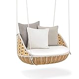 Runde Schüssel Korbschaukel, verbreitertes Rattan, umweltfreundliches Material, rein handgewebte, wasserdichte und hitzebeständige Leistung ist sehr gut.