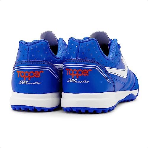 Chuteira Society Topper Maestro Td Iv Azul/branco Tp03960004 42