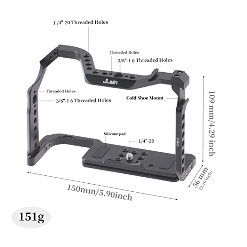 Image of Hersmay EOS R6 II / R6 III Camera Cage with Top Handle for Canon EOS R6 Mark II, R6 Mark III Mirrorless Camera Aluminum Alloy Film Movie Making Camera Video Cage with Shoe Mount
