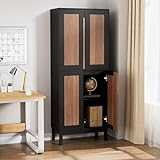 【Aspect Moderne】Cette armoire de rangement, avec son design bicolore et ses poignées encastrées invisibles, offre une apparence soignée et élégante. Elle s’intègre parfaitement à différents styles d’intérieur : minimaliste, nordique, rétro, etc., alliant esthétique et qualité.