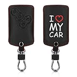 EDLE LEDEROPTIK: Das Auto Schlüssel Schlüsselcase im I love my car Design in Weiß Rot Schwarz besteht aus robustem Kunstleder und schützt Deinen Zündschlüssel vor Schmutz.