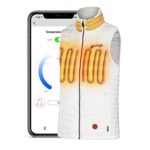 Women's Heated Vest with Battery Included - 4 Warming Zones, Bluetooth App Control, Outdoor Insulated Puffer
