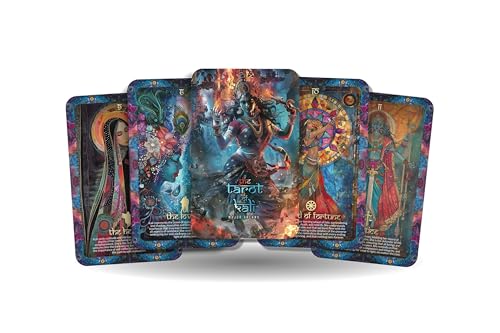 Ibiza Tarot: The Tarot of Kali - 22 Major Arcana Cards - Hindu Goddess of Liberation & Transformation Oracle Deck - Spiritual Journey Tool - Large Size 14x9cm