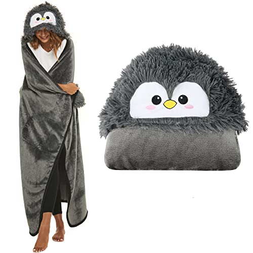 Shoppawhile Pinguin Geschenke für Frauen Tragbare Decke , Sofadecke Pinguin Geschenk Kuscheldecke Flauschig 150 * 130cm