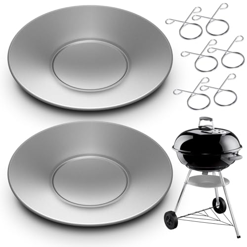 MorningRo 2 Pcs 11" Diameter Ash Catcher Pan Ash Pan for Charcoal Grill Compatible with Weber for Grill Replacement Parts