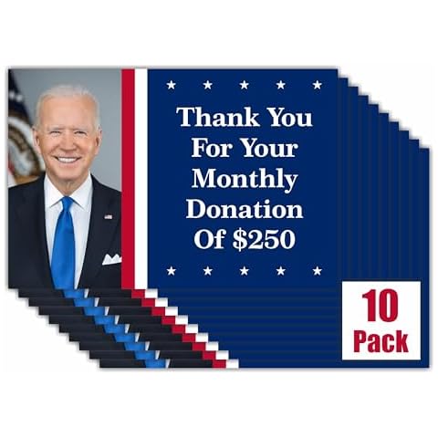 Larkmo Joe Biden Prank Postcard Re-Election Donation Funny Practical Joke, Office Mail Gag Bulk Joke Funny Practical Joke Mail Send to Friends & Family Political Gift (10 Pack) Cover