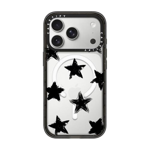 CASETiFY �C���p�N�giPhone 17 Pro �P�[�X [MagSafe�Ή�/���^ �y��/�ϏՌ�] - Star Marks - �N���A �u���b�N