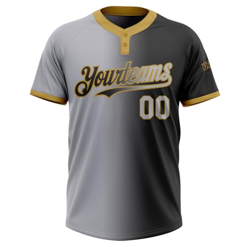 Camisetas Deportivas de Sóftbol Gradiente Personalizadas con Dos Botones para Equipo Unisex miniatura 2