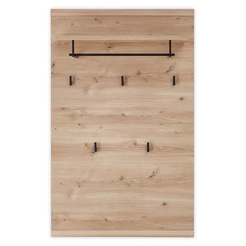 SONOS Garderobenpaneel in Altesche massiv FSC-Zertifiziert - Moderne Hutablage mit zuverlässigen Wandhaken für Jacken & Taschen - 80 x 128 x 30 cm (B/H/T)