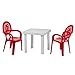 Sillas Resol niños Niños del jardín al aire libre plástico y Mesas - Sillas Rojas, Mesa Blanco - Childs Muebles (Pack de 4 sillas y 1 tabla)