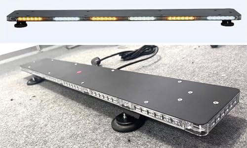 36” Ultra Slim LED Warning Light Bar Amber/White w/Magnetic Mount — view 2