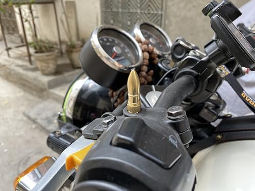 Road Religion® Brass Rear Mirror Nut Cap for Bullet, Classic, Electra, Thunderbird, Meteor, Hunter, Himalayan 411, Himalayan 450, Interceptor 650, GT650, Super Meteor 650 (Bullet Edition- Pure Brass)