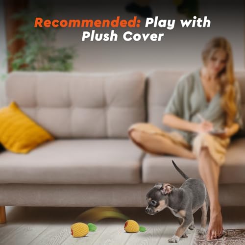 Image of Interactive Dog Toys Ball Small, 2.1 inch Bouncing Rotating Ball, Pet Toys for Small Dogs, USB Rechargeable (Matte Orange)