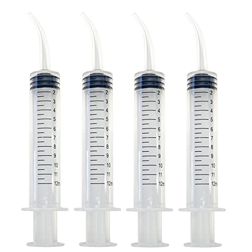 Disposable curved tip oral syringes (12ml) for dental care