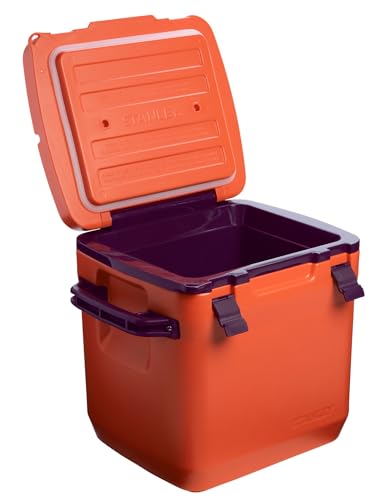 Image of Stanley Adventure Outdoor Cooler 30 qt | Heavy Duty Outdoor Camping Cooler with Easy Carry Side Handles | 4 Days Cooling Ice Chest for 40 Cans | Flat Top Doubles as Seat | BPA-Free | Tigerlily Plum