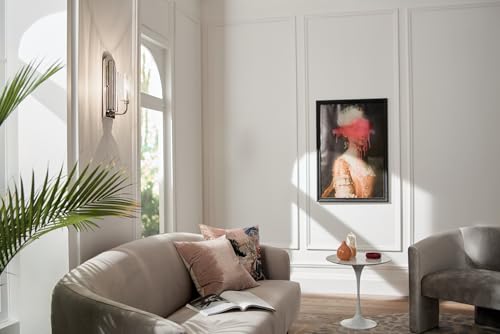 Image of Kichler Kimrose Wall Sconce, 1 Light in Polished Nickel with Clear Fluted Glass, 14 inch H x 4.5 inch W, 52415PN