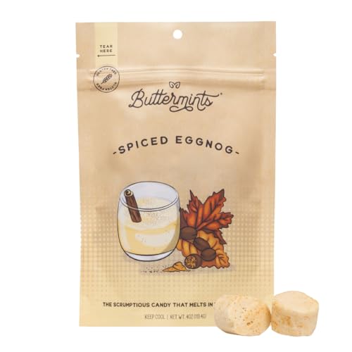 Buttermints Spiced Eggnog, Butter Mints Gluten-Free Candy Soft Butter Taste,