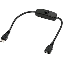 Micro USB2.0 Cable with On Off Power Switch Button Micro 5Pin Male to Female for DC 5V Desk Lamp Fan Camera