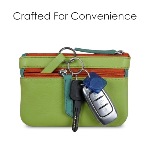 Image of ili New York Leather Mini Compact Coin Purse - Citrus