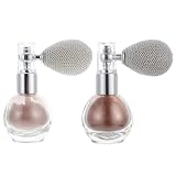 BETOOKY Spray Glitterato Corpo e Capelli 2 Pezzi in Plastica e Vetro, Facile da Trasportare, per Make-up Party e Performance su Viso e Pelle
