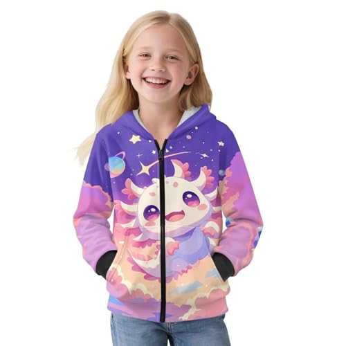 Sweatshirts for Girls Full Zip Hoodies with Pocket Fashion Long Sleeve Pullover Kids Fall Jackets for Workout Sport3