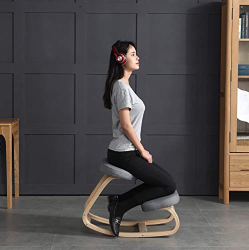 Birch Kneeling Chair Ergonomic Rocking Chair with Large Area Thickening Cushion, Easy to Assemble Improve Sitting Posture for Home Office, Green