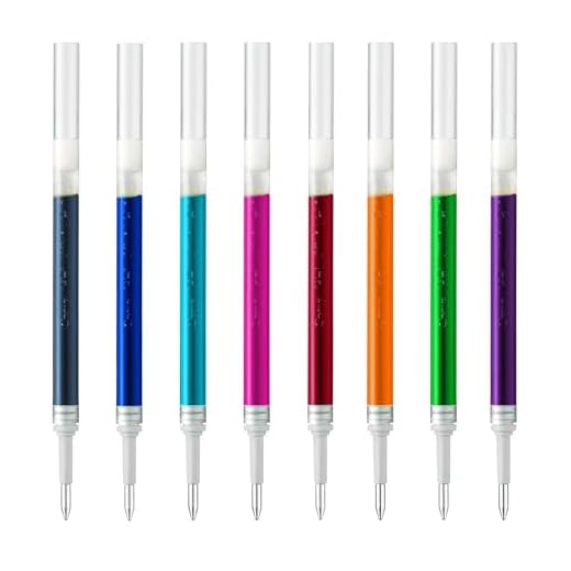 Pentel Energel LR7 BL77/BL57/BL37 Ersatzmine, 0,7 mm, 8 Farben – Schwarz, Blau, Rot, Grün, Orange, Pink, Himmelblau, Violett