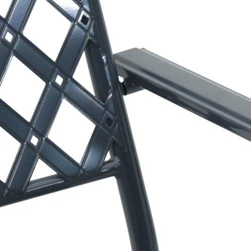 Chaise de jardin empilable gain de place en acier anthracite rectangulaire