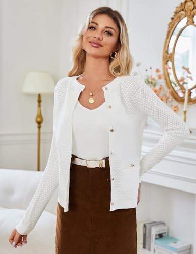 Image of GRACE KARIN Womens 2024 Cardigan Sweaters Dressy Long Sleeve Button Down Sweater Jacket Open Front Sweater with Pockets