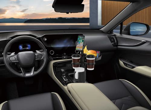 Itpy 5-In-1 Car Cup Holder With Removable Food Tray, 360° Rotation, Three Cup Holders, Width Adjustable, And Integrated Phone Holder - Essential Car Accessories #TOP3