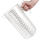 Plastic Measuring Cup with Handle, Pool Chemical Measuring Cup, Plastic Measuring Pitcher for Liquid Mixing, Pouring, Lawn Care, Pet Food, Motor Oil, Laboratory and More (120, Fluid Ounces, 3500ml)