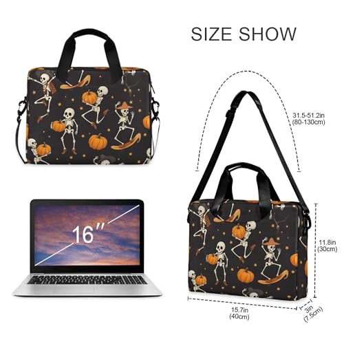 Funda para portátil ALAZA 13-15.6 pulg con patrón calavera miniatura 4