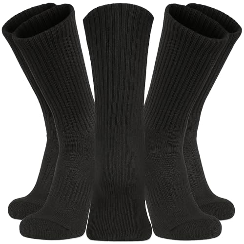 Kensington® Men’S Sport Socks – 10 Pairs Black Crew Socks (Size 6-11) – Cushioned Cotton For Gym, Running & Everyday Use-image