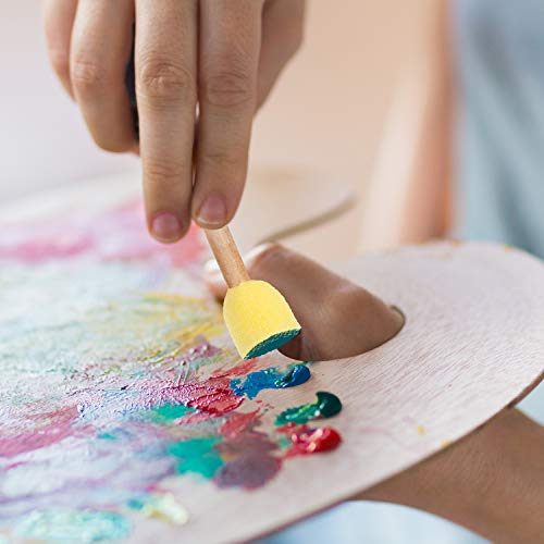 40 Pieces Round Sponge Foam Brush Set Paint Sponge Brush Wooden Handle Foam Brush Sponge Painting Tools For Kids Painting Crafts (0.6 Inch) #TOP3