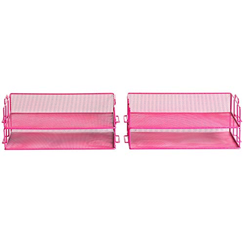 Bandeja organizadora de arquivos Klickpick Office empilhável de 4 andares para mesa de metal resiste