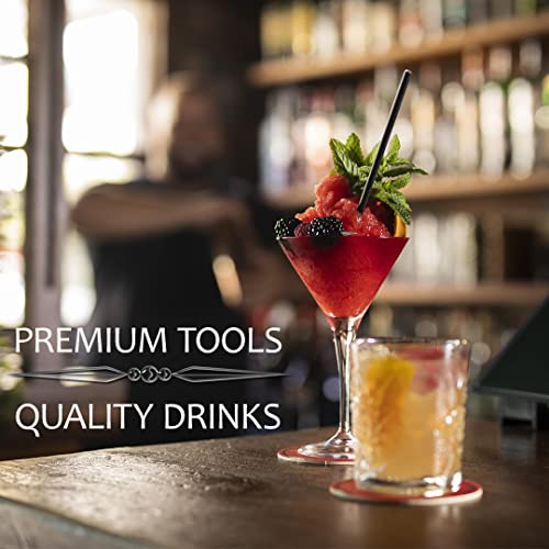 20-Piece Cocktail Mixology Shaker Set - Bartender Kit With Bamboo Stand - Bar Accessories Kit Including A Martini Shaker, Bar Jigger, Syrup Dispenser & Mixer Recipe Book #TOP7